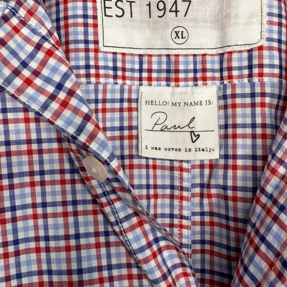 Frank & Eileen Red and Blue Gingham Casual Button Down Shirt